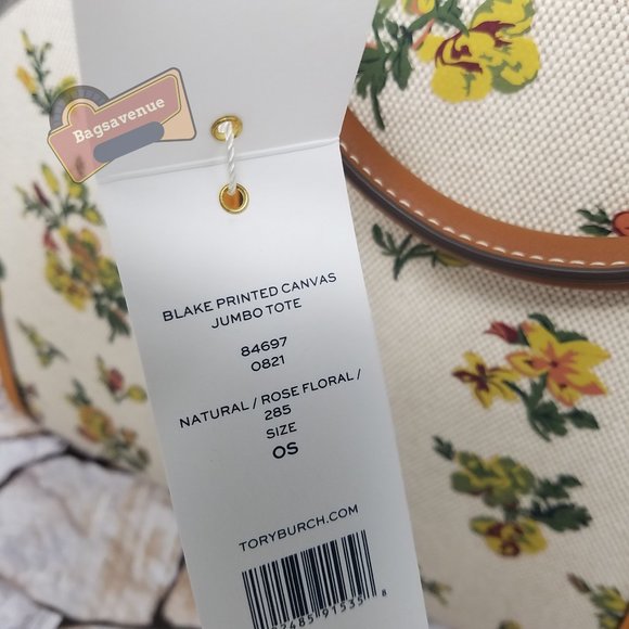 #bagsavenue Yellow Green Floral Christmas Tory Burch Daisy Printed Jumbo - Picture 15 of 16